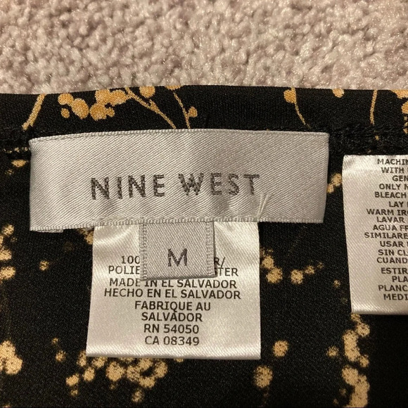 NWOT Nine West Black Floral Print Skirt M - Picture 7 of 13